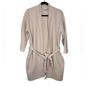 Parachute Women’s Robe Rose Light Pink Cotton Gauze Belted Size Small Gauzy